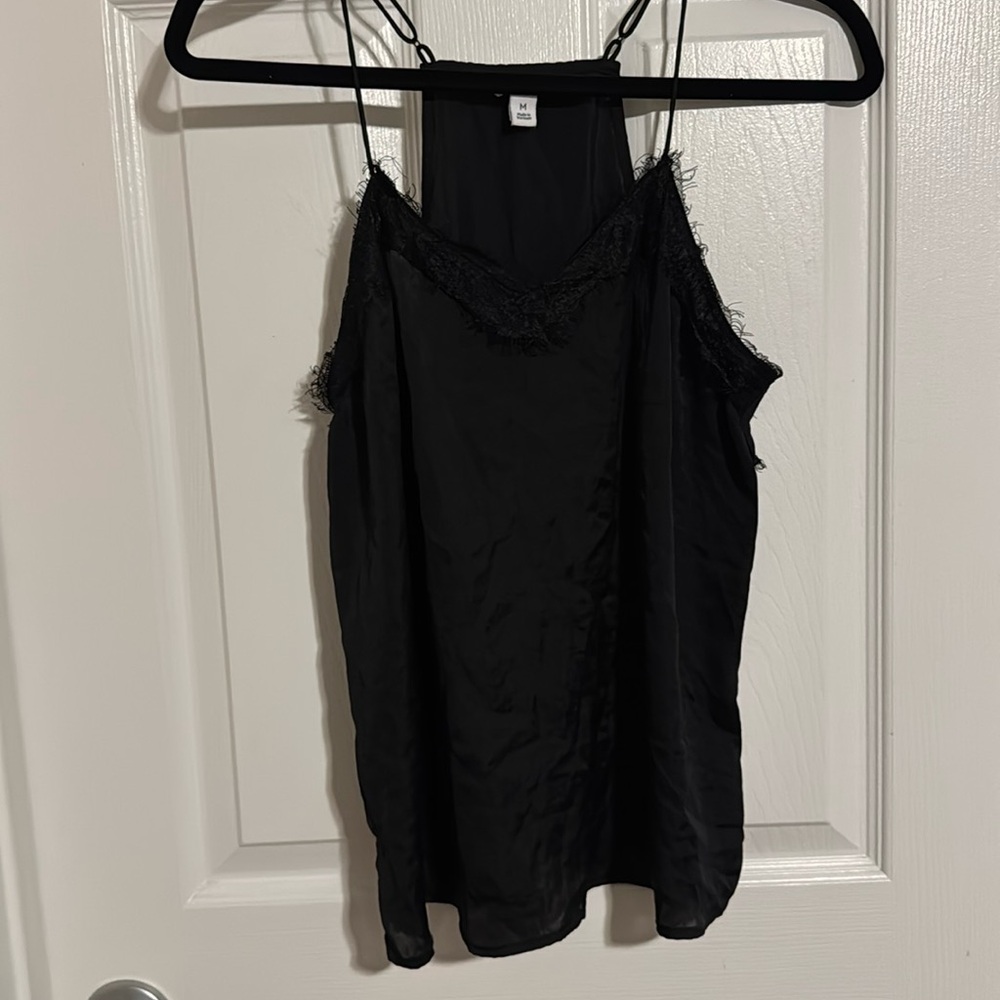 Black Lace Trimmed Tank